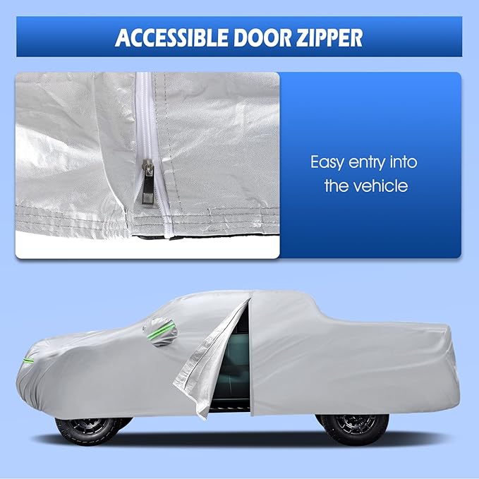 Car Cover Custom Fit for Ford Ranger Short Bed, Migaven Waterproof Full Exterior Cover Sun Rain Protection with Door Zipper (Not Include Mirror Pocket)