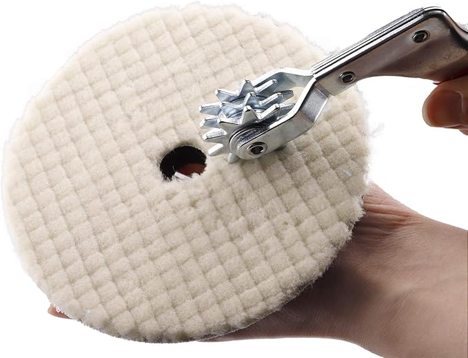 SPTA Polishing Pad Conditioning Brush, Polishing Spur Tool Set,Wool Buffing Pad Cleaning Spur Tool+ Foam Pad Brush, Car Buffing Pad Professional Cleaning Tool for Buffing Pads and Woolen Pads