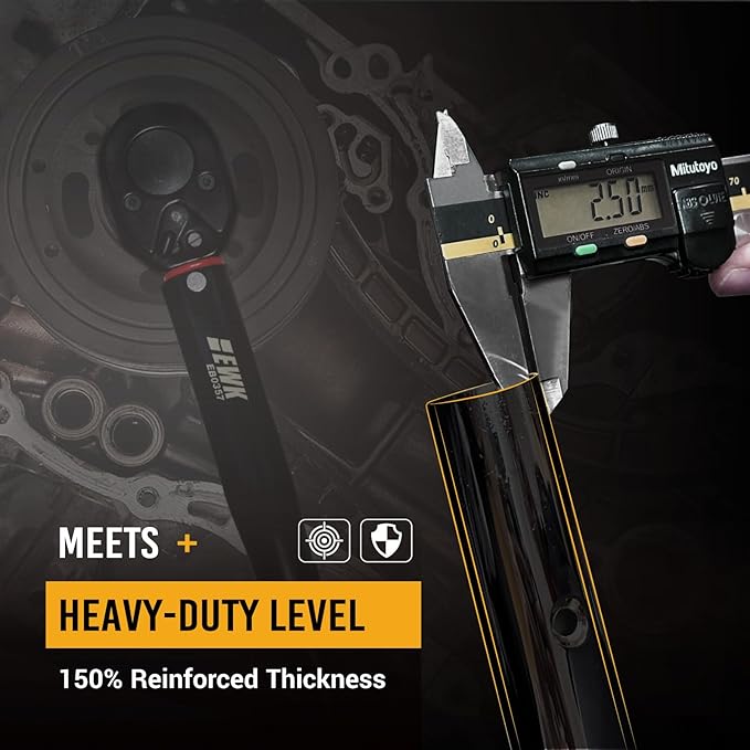 EWK 3/4" Drive Heavy-Duty Click Torque Wrench 30-300 ft-lbs (40.68-406.8 Nm) for Trucks, Agricultural Machinery and Large Bolts