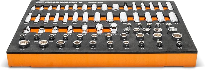 GEARWRENCH 68 Piece 1/4” Drive Master SAE Socket Set in Foam Storage Tray - GWMSSKT14SAE (Pack of 6)