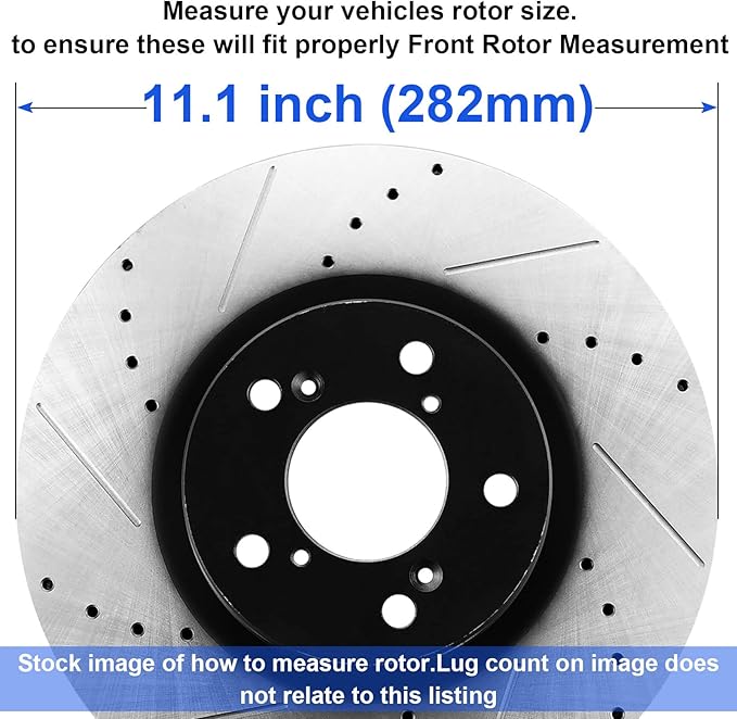 Front Brake Kit Compatible with Honda Accord, Civic, Element, CRV, CR-V, Acura ILX Brake Rotors and Ceramic Brakes Pads Replacement + Disc Brakes