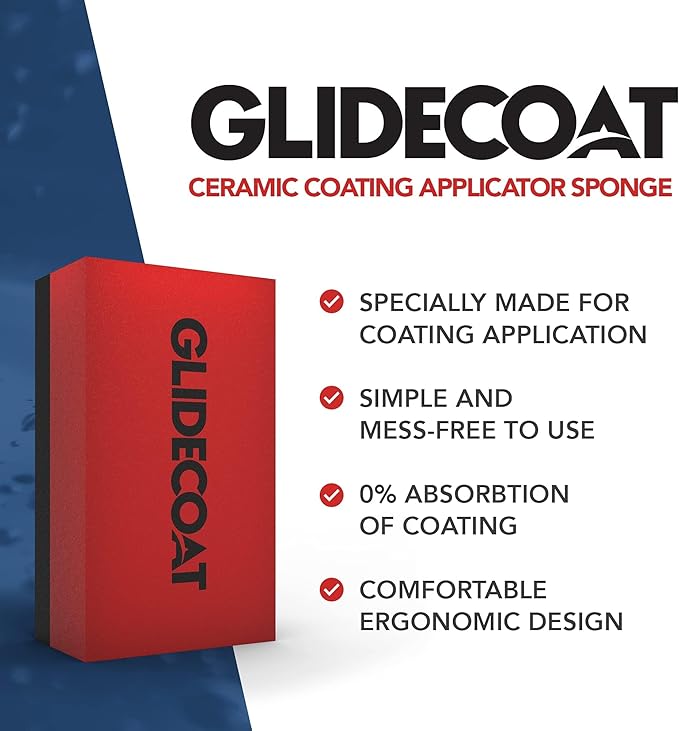 Glidecoat Ceramic Coating Applicator Sponges - Extremely Durable Ceramic Coating Applicator Pad for Detailing Cars, Boats, Motorcycles, RVs, and More - Smooth Application with No Wasted Product! (4)