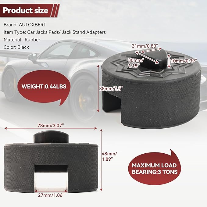 Jack Stand Rubber Pad for Porsche 911 964 993 996 991 Cayman Boxster Jack Stand Pad Adapter Pinch Weld Frame Rail Lifting Car Jacking Removal Repair Tool