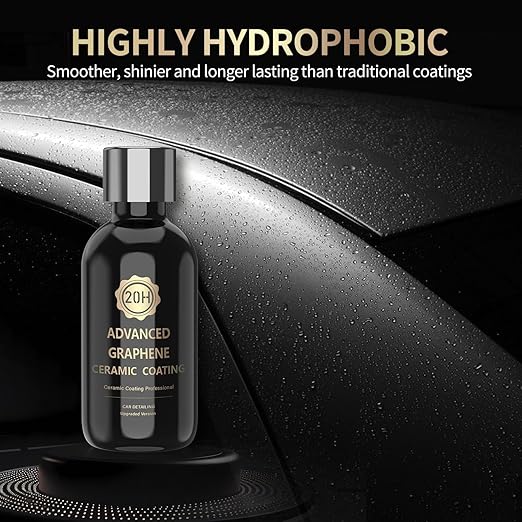 20H Advanced Graphene Ceramic Coating for Cars, Ceramic Car Auto Detailing kit (70ml), 10+ Years of Long Lasting Protection,Ultra High Gloss,Apply After Car Wash & Paint Correction