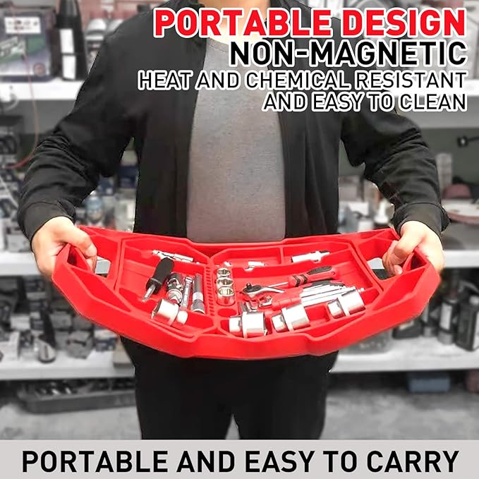 3pcs Large Non-Slip Flexible Silicone Tool Tray, Mechanic Tool Mat, Tool Organizer, Tool Storage, Tool Holder, Grip Mats, No Magnets, Christmas Day Gift for Men, Father’s Day Gift