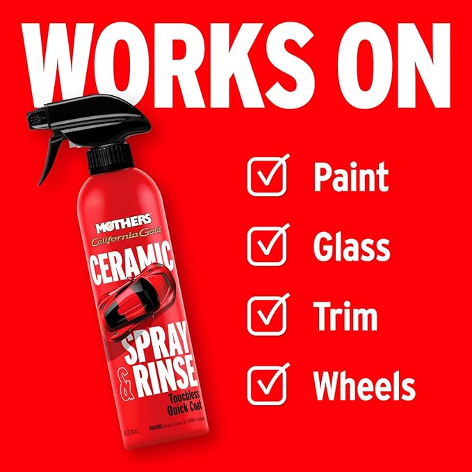 Mothers California Gold Ceramic Spray & Rinse, 16 oz. — Water-Activated Touchless Ceramic Coating, Spray On Hose Off, Super-Hydrophobic, Drying Aid, Booster, SiO2 Protection (05646)