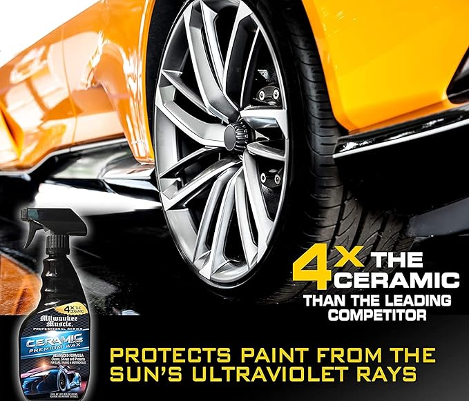 Premium Car Care Kit - 3 Pack Gift Set - Full Size Bottles Of: Ceramic Car Wash, Ceramic Wax Spray and Interior Cleaner