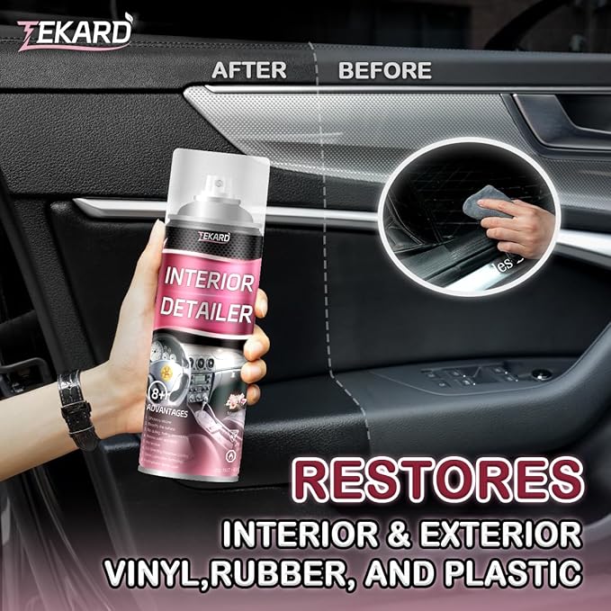 Car Interior Cleaner, Leather Cleaner, 15 oz. Large-Capacity Interior Detailer in Iron Can, Wheel Cleaner, Suitable for Cleaning Rubber, Plastic, and Leather Surfaces Inside Vehicles (2 Bottle)