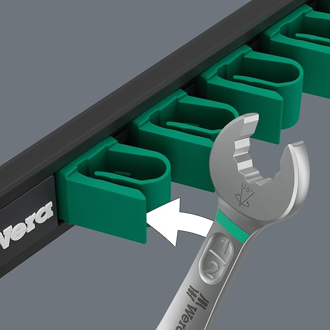 WERA - 05020235001-9642 Magnetic Rail 6003 Joker Imperial 1 Ring Spanner Set, 8 Pieces