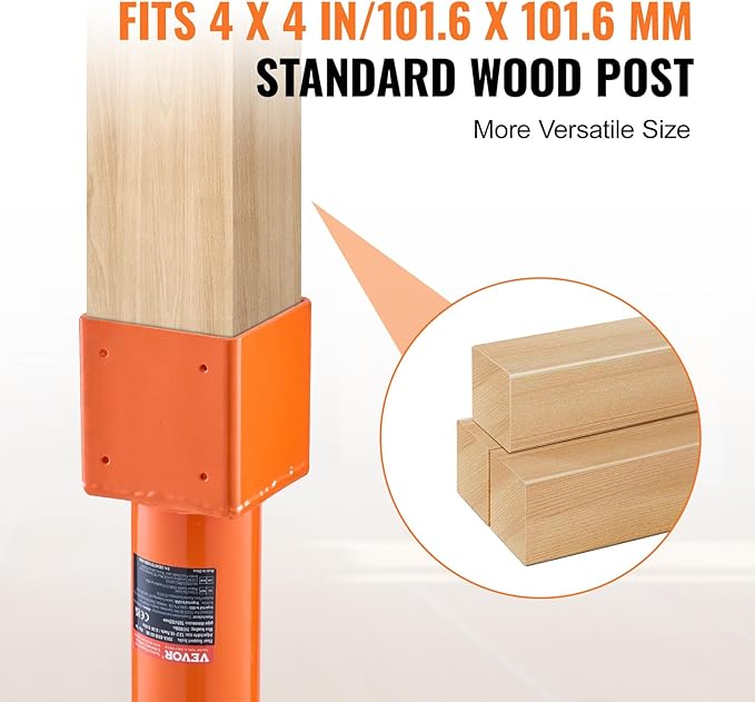 VEVOR Screw Jack Post, 13.2"-18.7" Height Range, 4" x 4" Adjustable Shore Jack, 24700 lbs Max Load Capacity, Temporary House Jack Pole for Leveling, Lifting Floor Crawlspace Basement Shore Beam