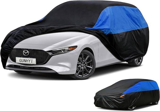 Mazda Car Cover Custom Fit Mazda 3 Hatchback Waterproof All Weather, Lightweight Full Car Cover Outdoor Sun UV Rain Dust Snow Wind Protection.