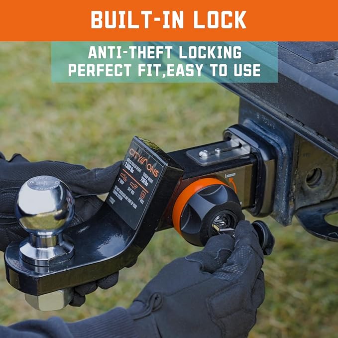 Endo-Hitch Trailer Ball Mount, Reduce Sway Anti-Rattle, 2" Drop Hitch Without Ball Fit 1 inch Hole for 2" Receiver, Tow Hitch with Lock, 7500 LBS GTW