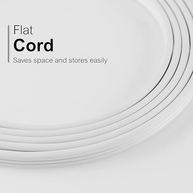GE 3-Outlet Flat Extension Cord 3 Ft Grounded Extension Cord with Multiple Outlets 3 Prong Outlet Extender Flat Plug Power Strip Indoor 16 Gauge UL Listed 2 Pack White 69871