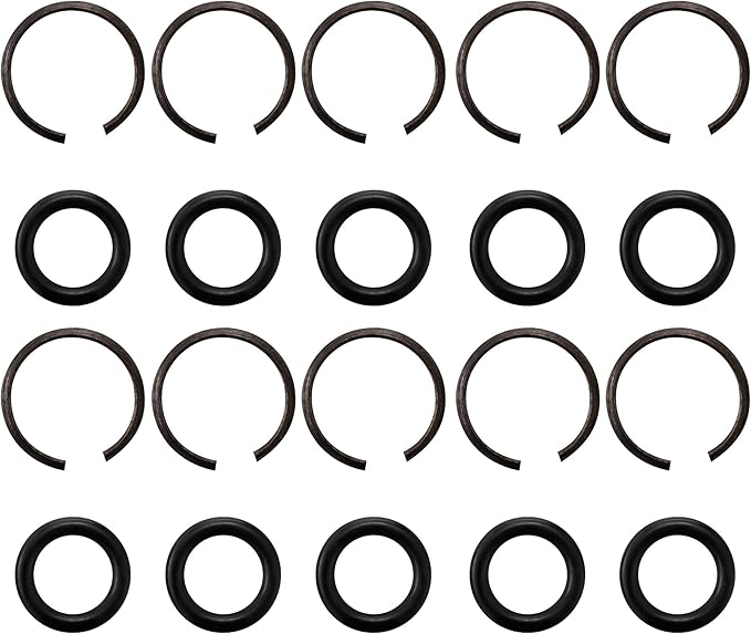 10 Packs 1/2" Impact Wrench Socket Retainer Rings with O-ring, Replacement Parts Compatible with IR, Snap-On, Chicago Pneumatic, Florida Pneumatics, and Air Cat Electric and Pneumatic Air Wrench