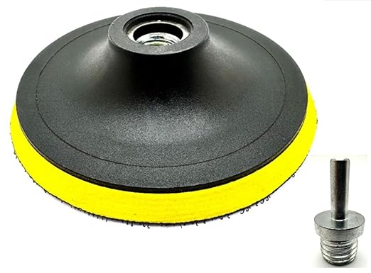 6" Hook and Loop Backing Plate for Soft Wool Polishing Buffering Pads, Backer Pad with 5/8”-11 (5/8 inch TPI), 6 inch Backup Pads for use with Angle Grinder or Drill – with Drill Adapter