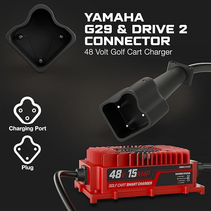 FORM 48 Volt Golf Cart Battery Charger for Yamaha G29 Drive & Drive 2 Golf Carts - 48V 15AMP Lead Acid Battery Charger