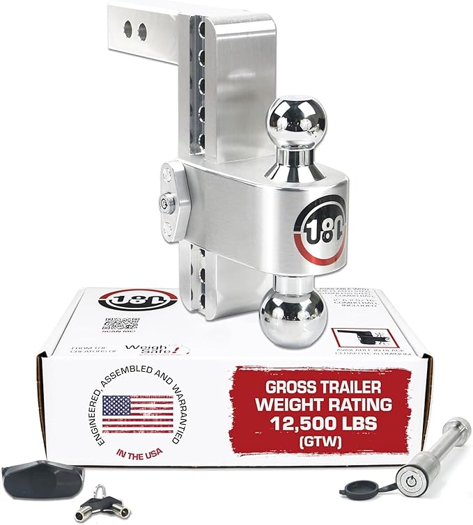 Weigh Safe CTB8-2-KA Drop Hitch Receiver: 2 Inches Adjustable