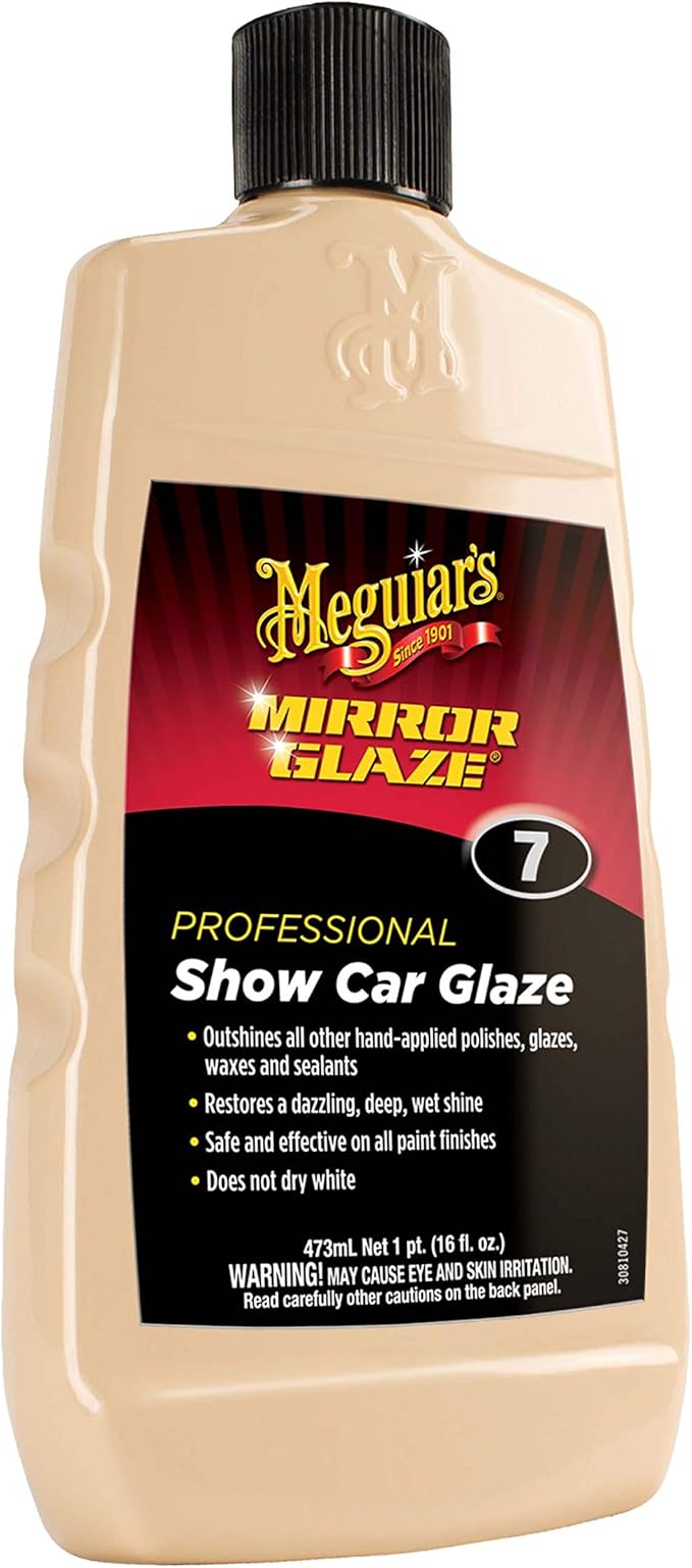 Meguiar's M716 Mirror Glaze Show Car Glaze, Exceptional Polish Restores a Deep Wet Shine - 16 Oz Bottle (Packaging May Vary)