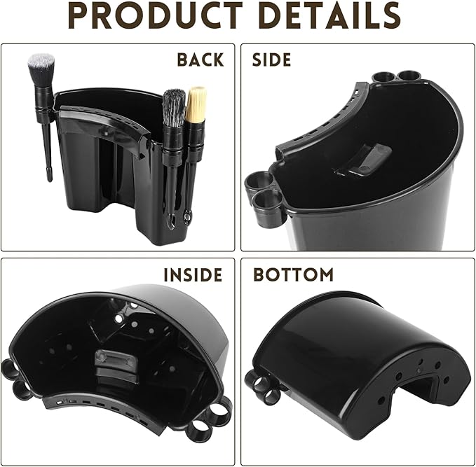 6 Pcs Car Detailing Bucket 11.6 x 8.2 Inch Portable Car Washing Bucket Multipurpose Auto Wash Tool Hanging Organizer for Accessories Tool Picnic