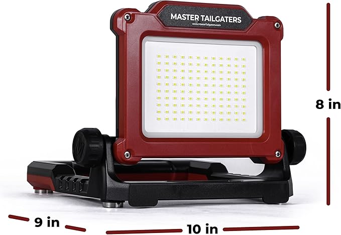 Master Tailgaters FLUD 4000 LED Work Flood Light Compatible with Black & Decker, Porter Cable, Stanley 18v-20v Battery