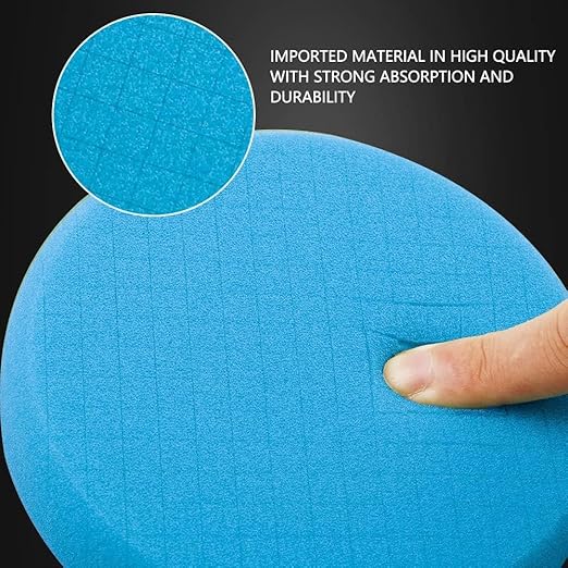 Blue T60 Moderate-Cut Foam Polishing Pads, SPTA 3Pcs 6.5 Inch Face for 6 Inch 150mm Backing Plate Compound Buffing Sponge Pads for Car Buffer Polisher Compounding, Polishing and Waxing -FPTSS6B-3