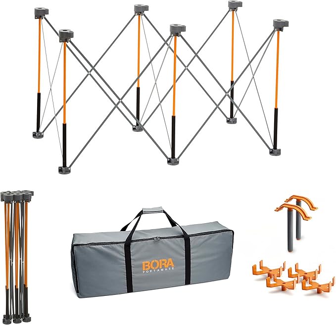 Bora Centipede 2 ft. L x 4 ft. W x 2.5 ft. H Folding Work Table Steel 1500 lb. capacity Gray/Yellow