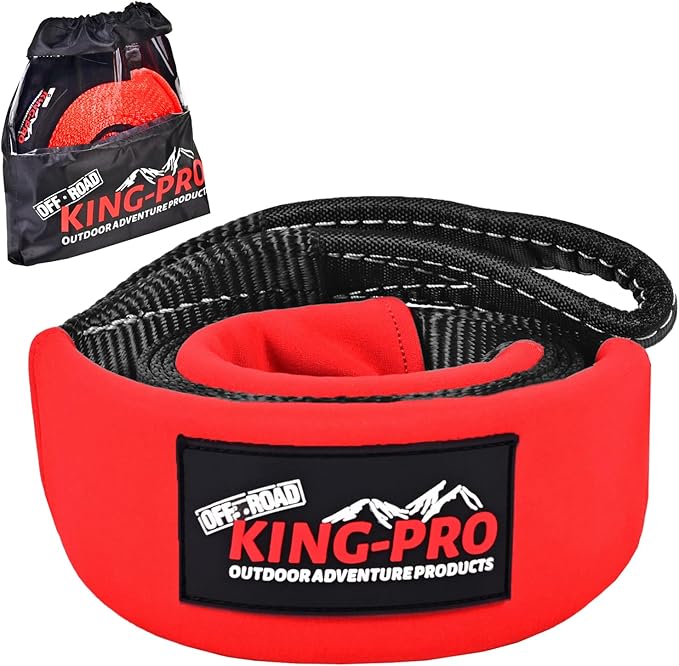 KING-PRO Tree Saver Strap 3in x 8ft, Emergency Recovery Tow Strap 33,000lbs Break Strength Tree Trunk Protector Rope for SUV ATV Off Road