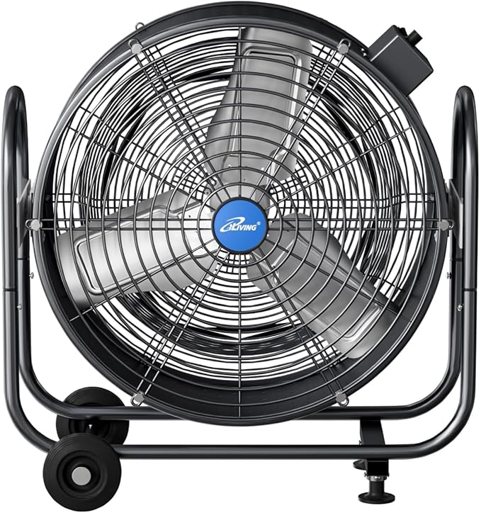 iLIVING 24" BLDC Air Circulator High Velocity Floor Fan, 115V, 265W, Grey (ILG8M24-70EC)