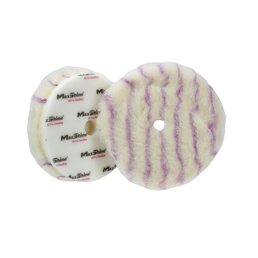 Maxshine 6" Premium Wool Cut & Polish Pad – 100% Natural Wool Cutting & Polishing Pad with Hook & Loop Backing – Professional Pad for Paint Correction, Heavy Defect Removal & High-Gloss Finishing