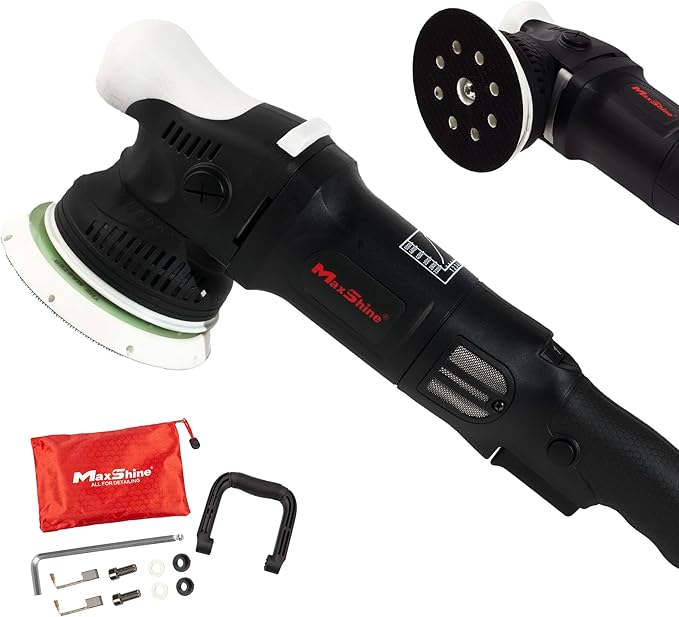 Maxshine M15 Pro Dual Action Polisher – 15mm Long Throw, 1000W Power, 5″ Backing Plate, Variable Speed 2,500–5,000 OPM, Low Vibration Ergonomic – Professional Car & Marine Paint Correction Buffer