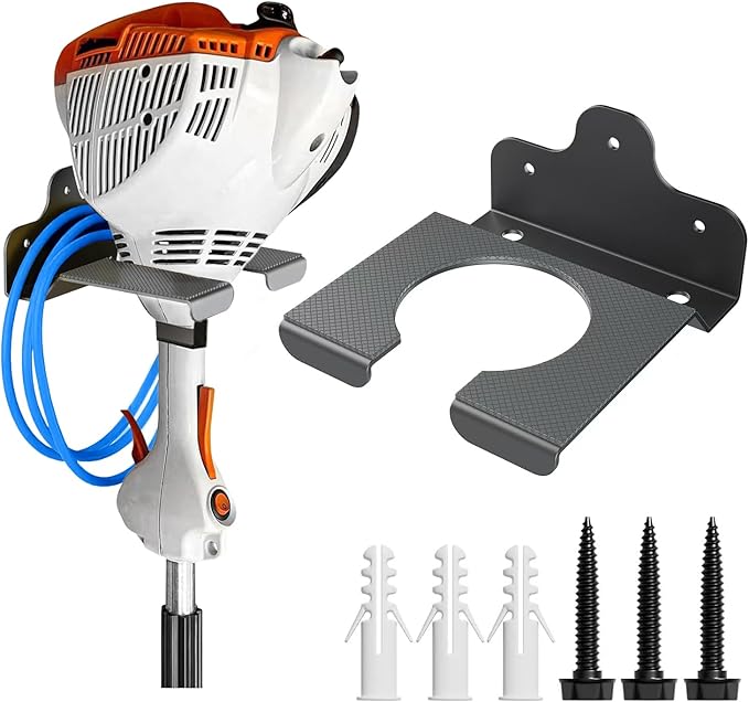 2 Pack Garden Tool Hanger for Garage Wall,Garage Tools Storage and Organizer Racks for Leaf Blower,String Trimmer,Weedeater,Chainsaw and Other Garden Tools, 2025 Yard Maintenance Must Haves