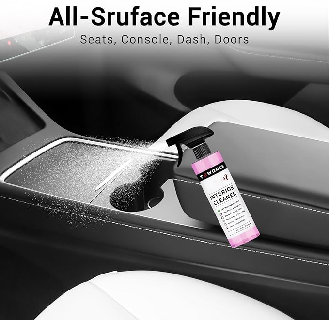 Tesla Seat Cleaner & Remover Stain, Interior Cleaner for White & Black Vegan Leather, Interior Cleaning Kit for Seats, Console, Dash, Tesla Model 3, Y, S, X, Cybertruck Accessories