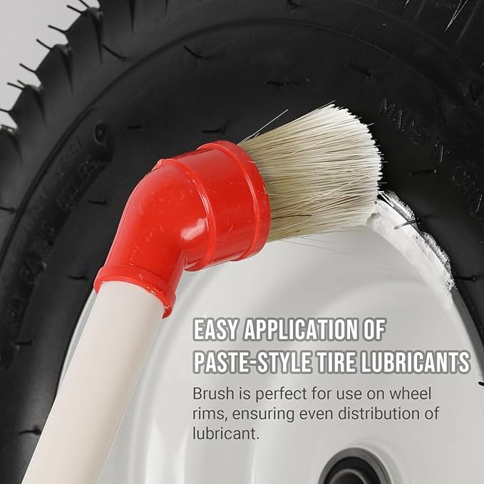 Calvana (2-Pack) Curved Applicator Brush for Tire Mounting Paste, 11" Plastic Handle, 45-Degree Angle for Easy Application of Tire Lubricants