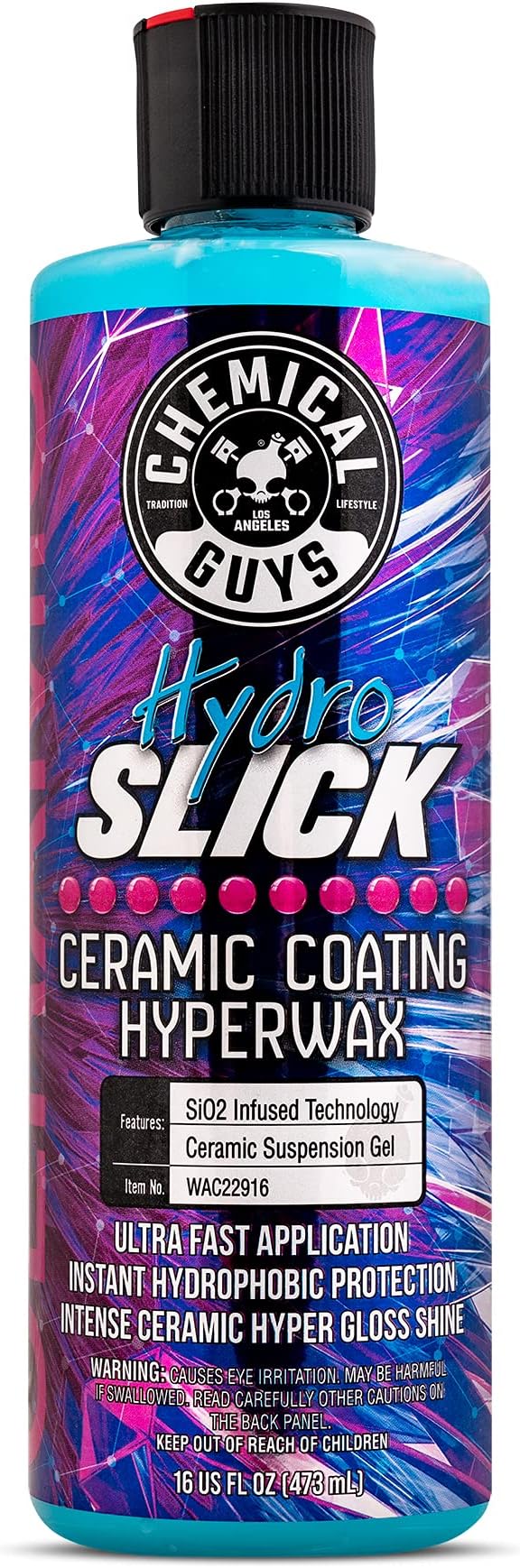 Chemical Guys WAC22916 HydroSlick Intense Gloss Sio2 Ceramic Coating Hyperwax, Hyper Gloss Shine, Safe for Cars, Trucks, SUVs, Motorcycles, 16 fl oz & COM_129_16 Scratch and Swirl Remover (16 oz)