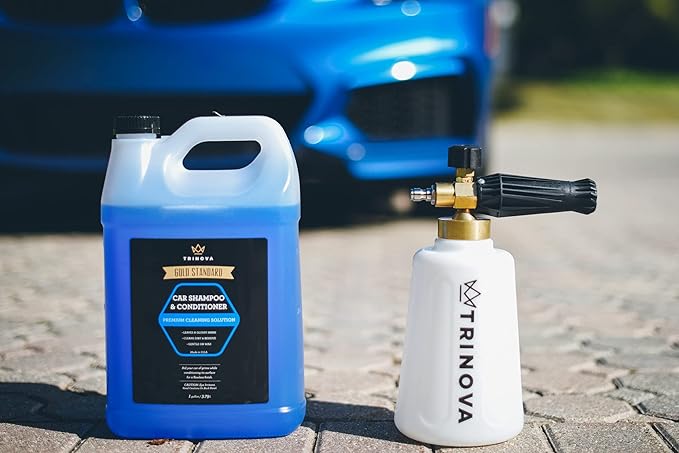 TriNova Foam Cannon for Pressure Washer - Original Wide Neck, Wide Base Heavy Duty Foam Gun for Detailing