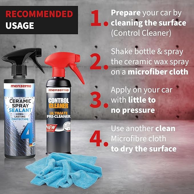Menzerna Ceramic Spray 750ml I Ceramic Coating Spray Wax for Ultimate Protection and High Shine I Seals the Car Paint and Protects against Dirt, Bugs and Environmental Impacts I Brilliant Finish