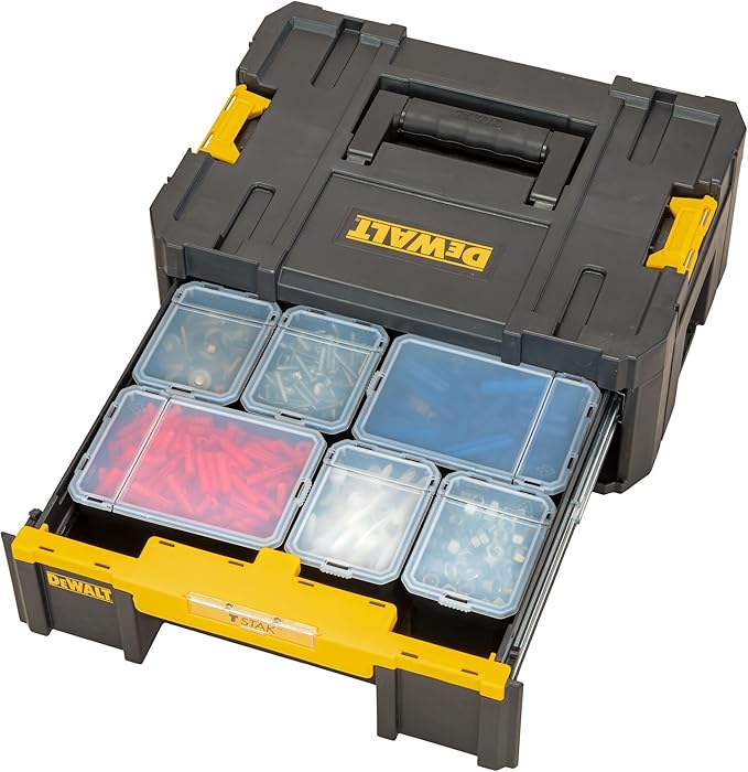 DEWALT DWST1-70705 T-Stak III Tool Storage Box with Drawer, Yellow/Black, 17.6 cm*44.0 cm*31.4 cm