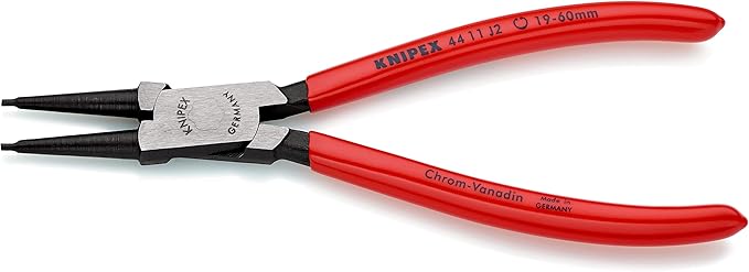 KNIPEX Tools - Circlip Pliers, Internal, Straight, 3/4"-2 23/64" Bore Dia. (4411J2), 7.25