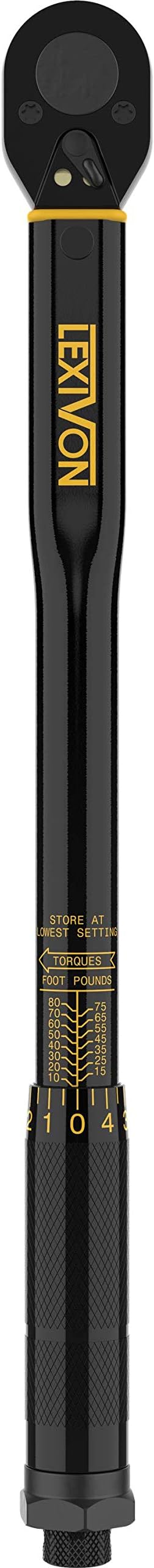 LEXIVON 5/8" Swivel Magnetic Spark Plug Socket, 3/8" Drive x 6" Total Length Cr-v Steel + 3/8-Inch Drive Click Torque Wrench 10~80 Ft-Lb/13.6~108.5 Nm