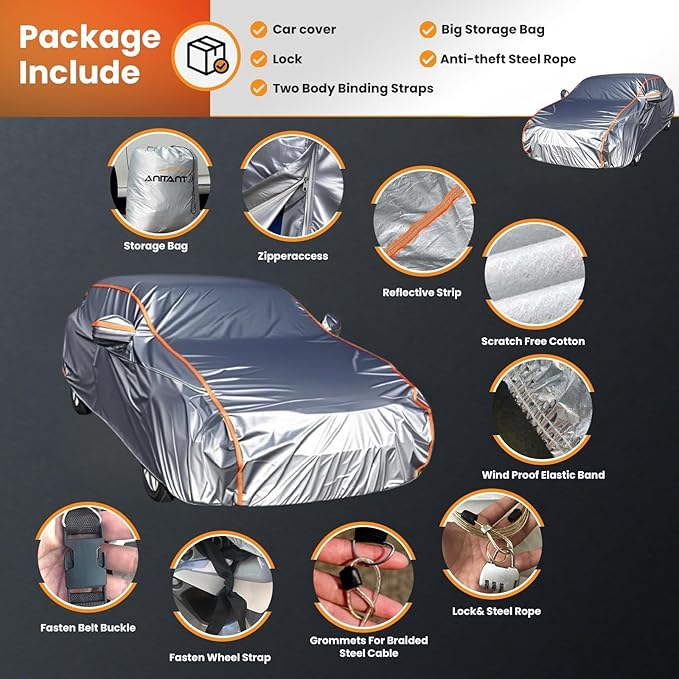 Outdoor Wagon Cover Waterproof All Weather Rain UV Protection Heavy Duty Car Covers for Automobiles Full Exterior Cover Fit Wagon 178" to 191"