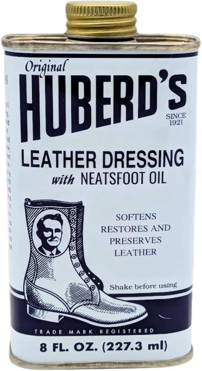 Huberd’s Leather Dressing with Neatsfoot Oil - Leather Conditioner and Softener for Boots, Shoes & Leather Gear. Breaks in New Leather & Softens Old Leather.