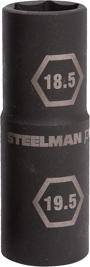 Steelman Pro 1/2-Inch Drive 6-Point Thin Wall 18.5mm x 19.5mm Double Ended Impact Flip Socket, Durable Corrosion-Resistant Steel, Laser-Etched Callouts