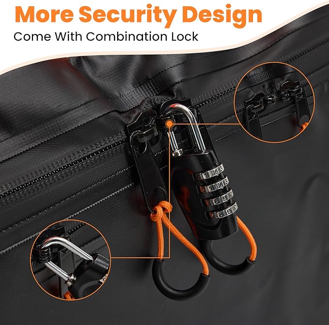 DUMOS Car Rooftop Cargo Carrier 20 Cubic Feet, Car Roof Waterproof PVC Bag, with Anti-Slip Mat,Combination Luggage Lock, Reinforced Straps & Door Hooks,Fit Vehicles with/Without Roof Racks