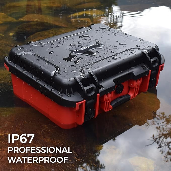 Case for Milwaukee Battery – Waterproof Extra Large Hard Storage Box with 8 Adjustable One-Piece Molded Dividers, Heavy Duty Protective Organizer for Milwaukee Battery & Charger