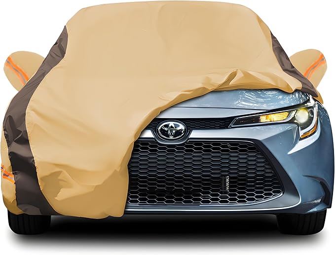Corolla Car Cover Heavy Duty Waterproof All Weather Compatible with Toyota Corolla Sedan (2000-2024), Outdoor Anti-UV Sun Rain Protection Full Exterior Cover