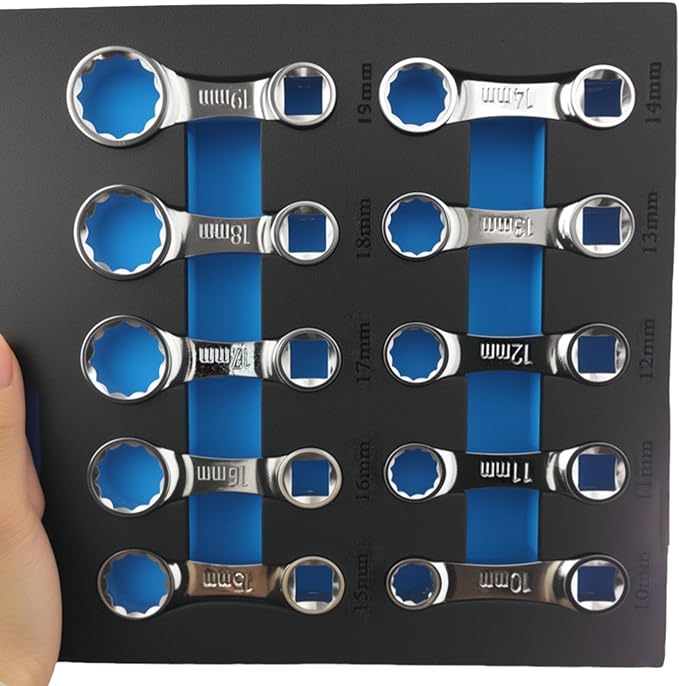 10-Piece Metric 12-Point Box End Torque Adapter Extension Set –Torque Wrench Extension Adapter 10mm, 11mm, 12mm, 13mm, 14mm, 15mm, 16mm, 17mm, 18mm, and 19mm