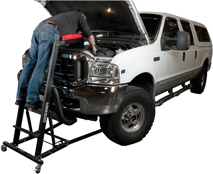 Performance Tool W85038 High Top Adjustable Creeper to Work On Vehicles, Black/Red, 45-66-inch Height