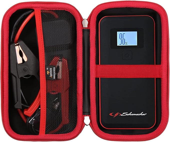 Aproca Case Compatible with Schumacher SL1639 Electric 1000 Peak Amp 12V Portable Lithium Car Battery Jump Starter Power Pack, Portable Hard Storage Bag for Accessories (Case Only)