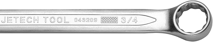 Jetech 3/4 Inch Combination Wrench - Industrial Grade Spanner with 12-Point Design, 15-Degree Offset, Made with Durable Chrome Vanadium Steel in Sand Blasted Finish, Forged, Heat-Treated, SAE