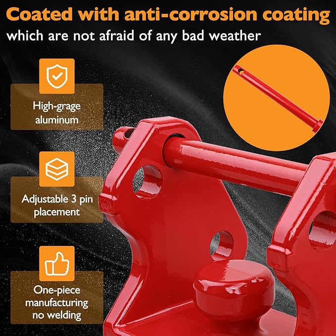HQPASFY Trailer Hitch Lock, Trailer Coupler Lock with Pin, Coupler Lock Model Tl-33 Trailer Lock,Fits Over 2" to 2-5/16" Couplers - Red